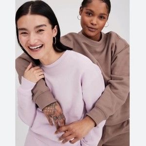 Girlfriend collective 50/50 mauve sweatshirt sz medium